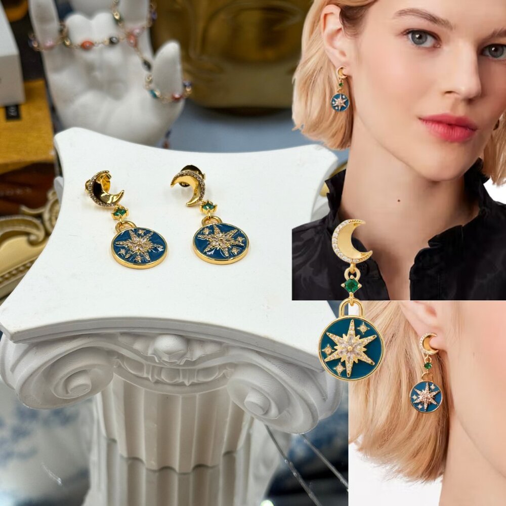 🆕 KATE SPADE 🧿 NWT Like Magic Drop Earrings, Blue Moon